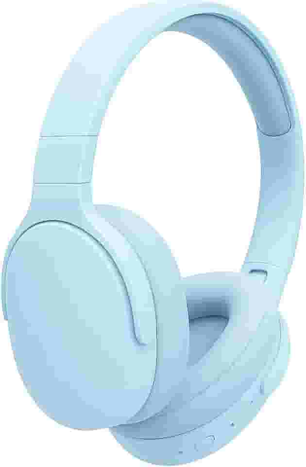 Fone de Ouvido Bluetooth 5.3 Headphone On-ear Sem Fio Fone Para Academia e Corridas, com Cancelamento de Ruído Dobrável com microfone Integrado PREMIUM (Azul Claro)