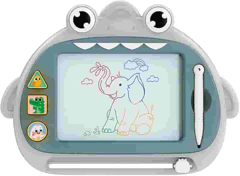 Zippy Toys, Lousa Mágica 27cm x 20cm com Carimbos e Caneta - Tubarão