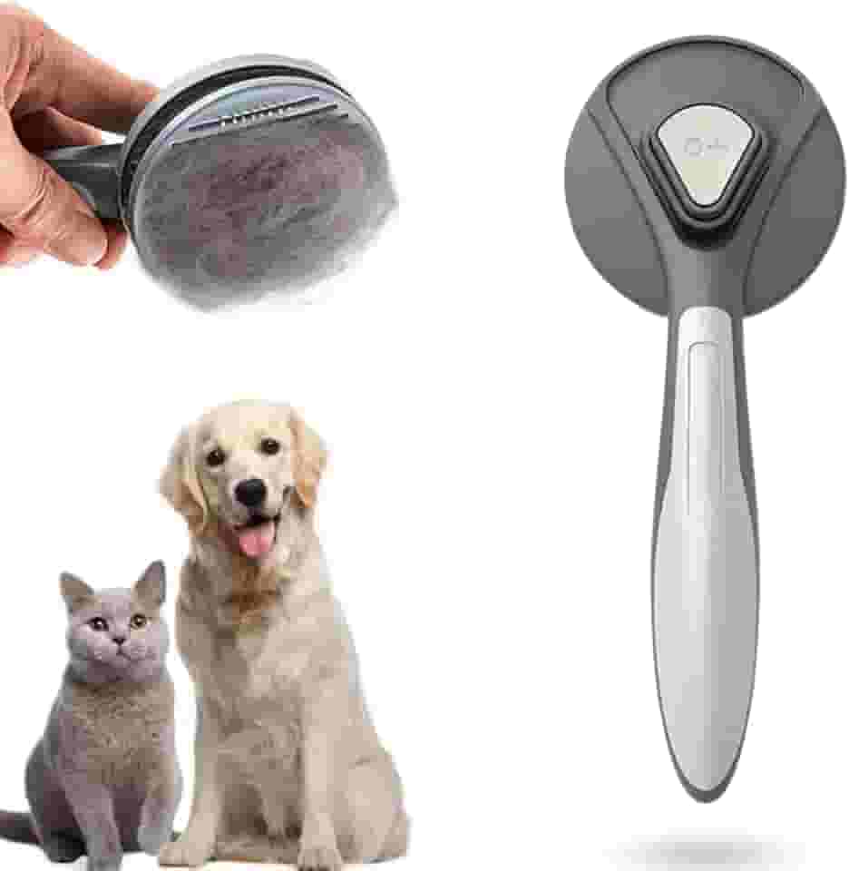Escova Para Gatos Tira Pelos PET Cães e Gatos Autolimpante Profissional com Botão de Limpeza Cerdas Encapadas (Cores Variadas). (Escova B)