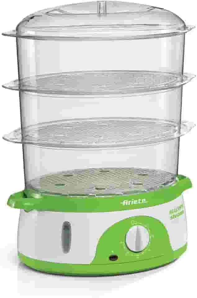 Ariete 911 - Panela a Vapor eletrica com temporizador 60', 3 cestos, recipiente de arroz, 800 Watts, 9 litros