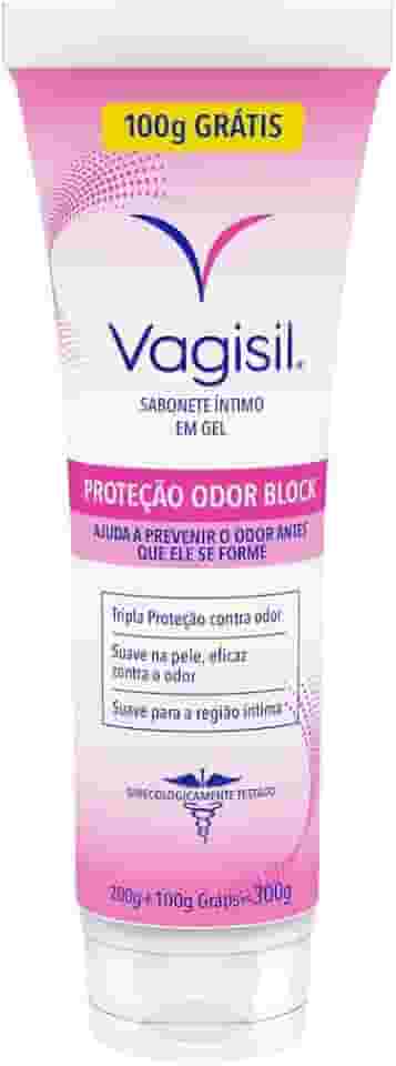 Vagisil Sabonete Líquido Íntimo Feminino em Gel, Odor Block, Tripla Proteção Contra Odores, Leve 300ml e Pague 200ml