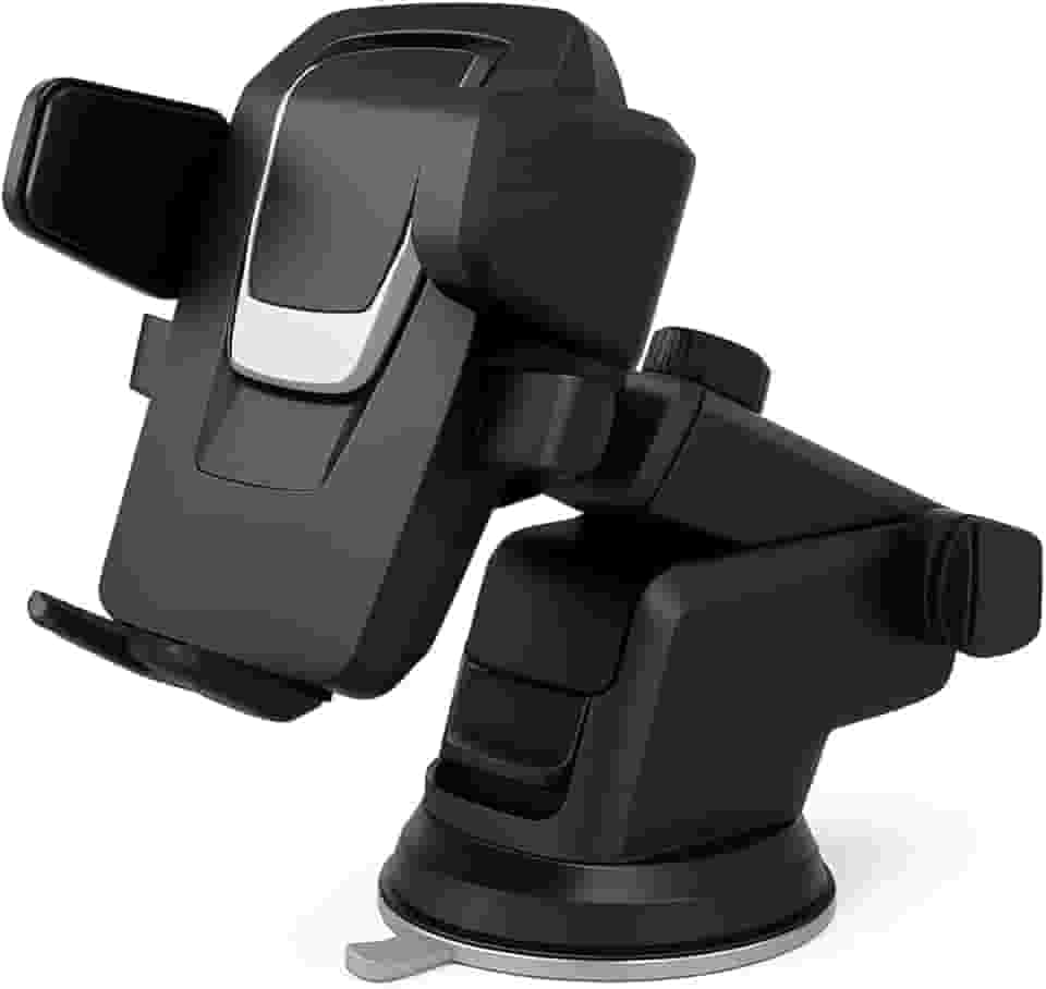 Suporte Veicular Universal para Celular GPS Giratório 360° Ventosa Ultra Forte com Trava Automática e Antivibração Fixa Painel Vidro de Carro Anti-Queda Waze Uber e Táxi Premium