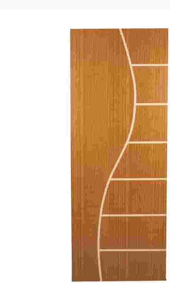 Porta de Madeira Frisada Cantareira MGM 210cmx70cm Melamínico Mogno