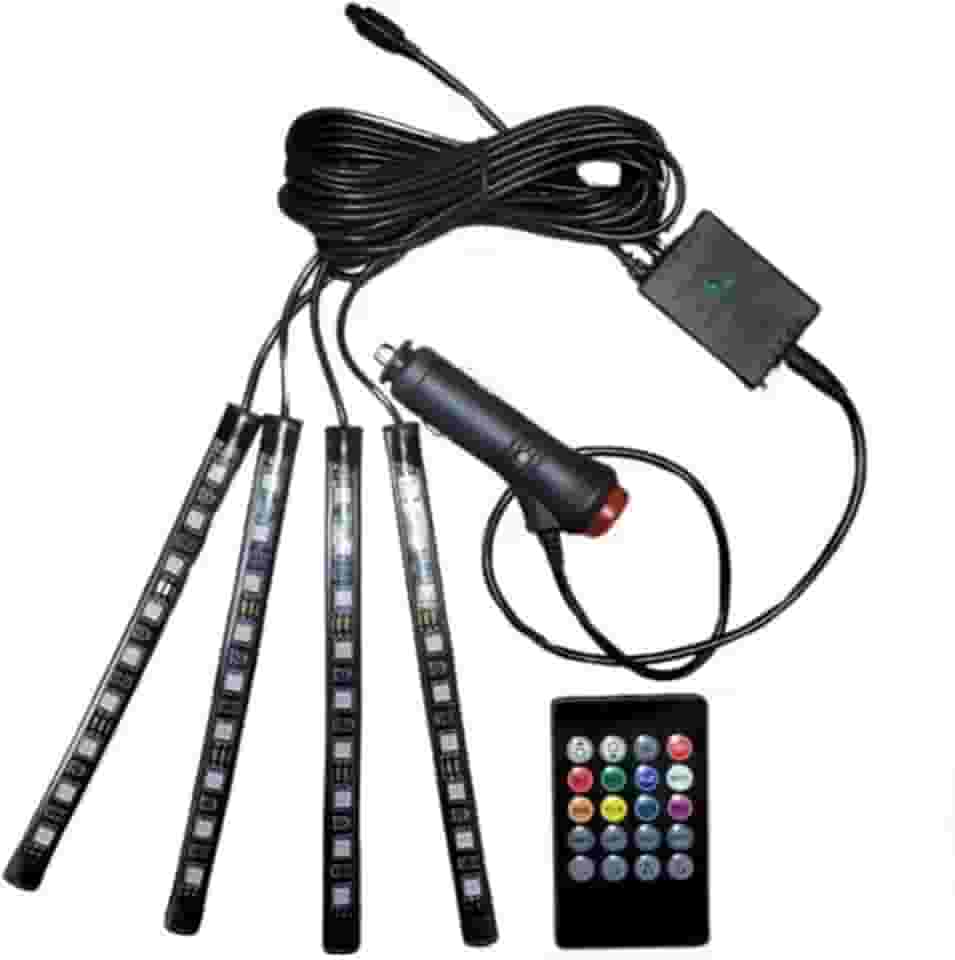 KIT ILUMINACAO LED AUTOMOTIVO NEON RGB TUNING CONTROLE 12V