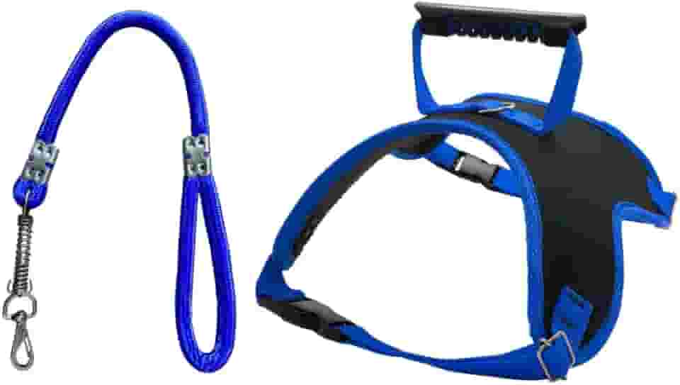 Coleira peitoral amortecedora para cães grandes e médios fortes coleira cachorros(PP,Azul)