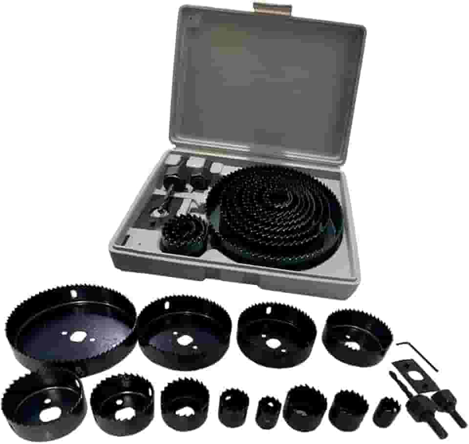 Kit Jogo Serra Copo Para Madeira Gesso Com 16 Peças 19 a 127mm Com Estojo Profissional