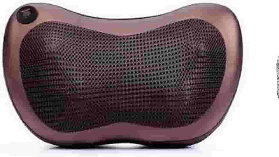 Massageador Elétrico para Pescoço e Lombar, Bivolt 110v/220v, com Infravermelho, Portátil para Casa e Carro, Inclui Fonte de Alimentação e Cinta de Fixação