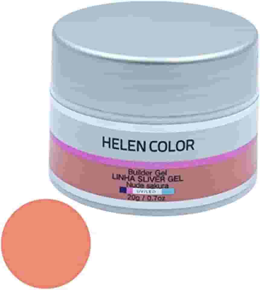 Gel para Unhas de Gel Helen Color Silver Fibra de Vidro - Nude Sakura 20g
