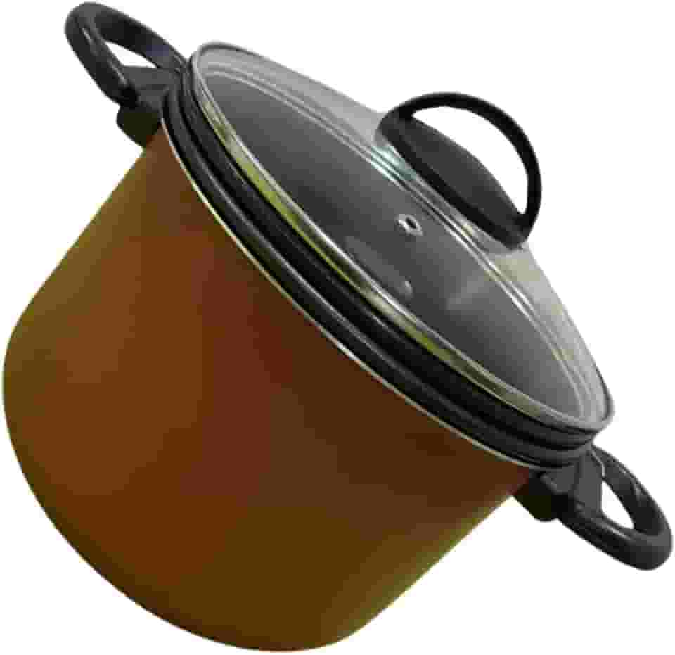 Panela Banho Maria Pudim E Vapor Antiaderente Tampa Vidro(Vermelho)