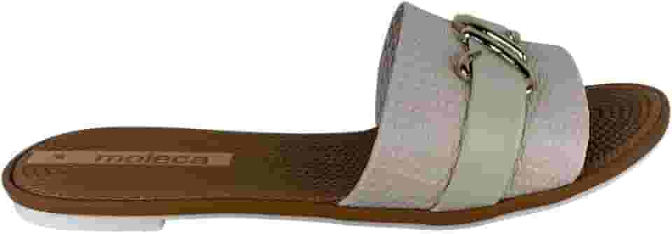 Rasteirinha Slide Feminina Moleca Tira Texturizada Enfeitada