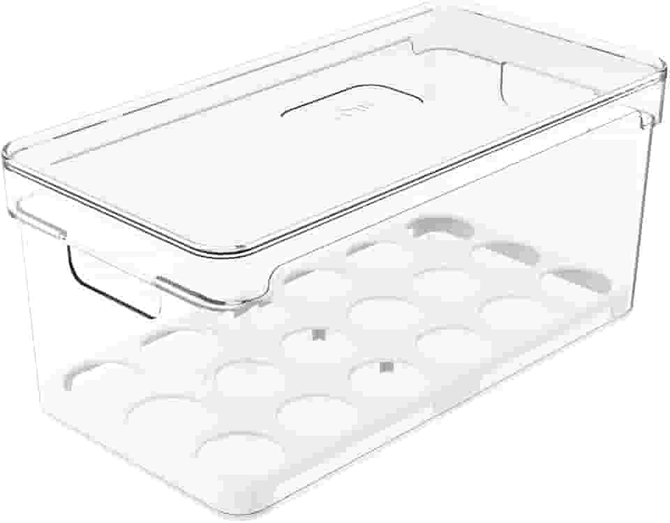 Ou Organizador de ovos com tampa 36un Natural Linha Clear Fresh