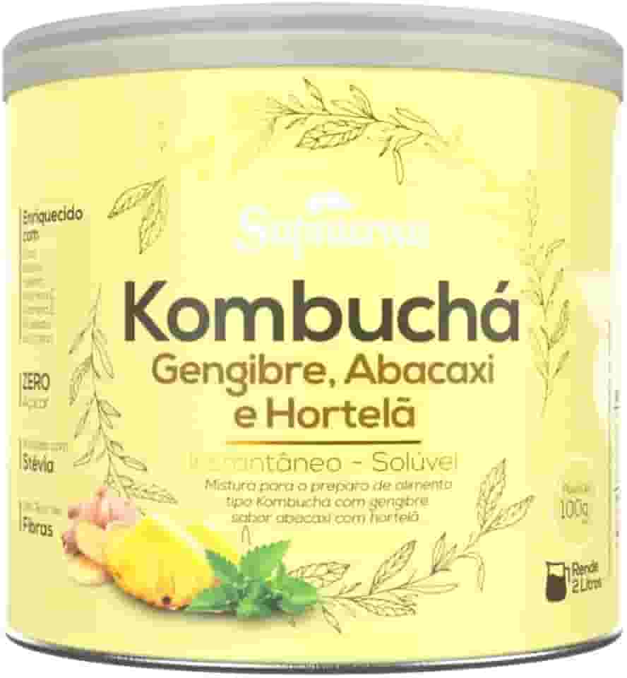 Supraervas Kombucha Lata 200g - 3 Sabores (Gengibre, Abacaxi e Hortelã)