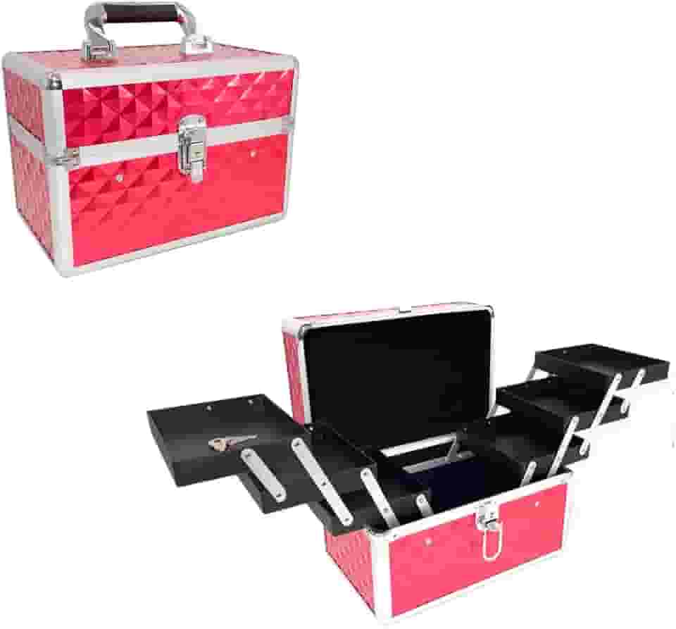 Maleta Para Maquiagem Porta Joias Bijuterias e Acessórios (VERMELHA)