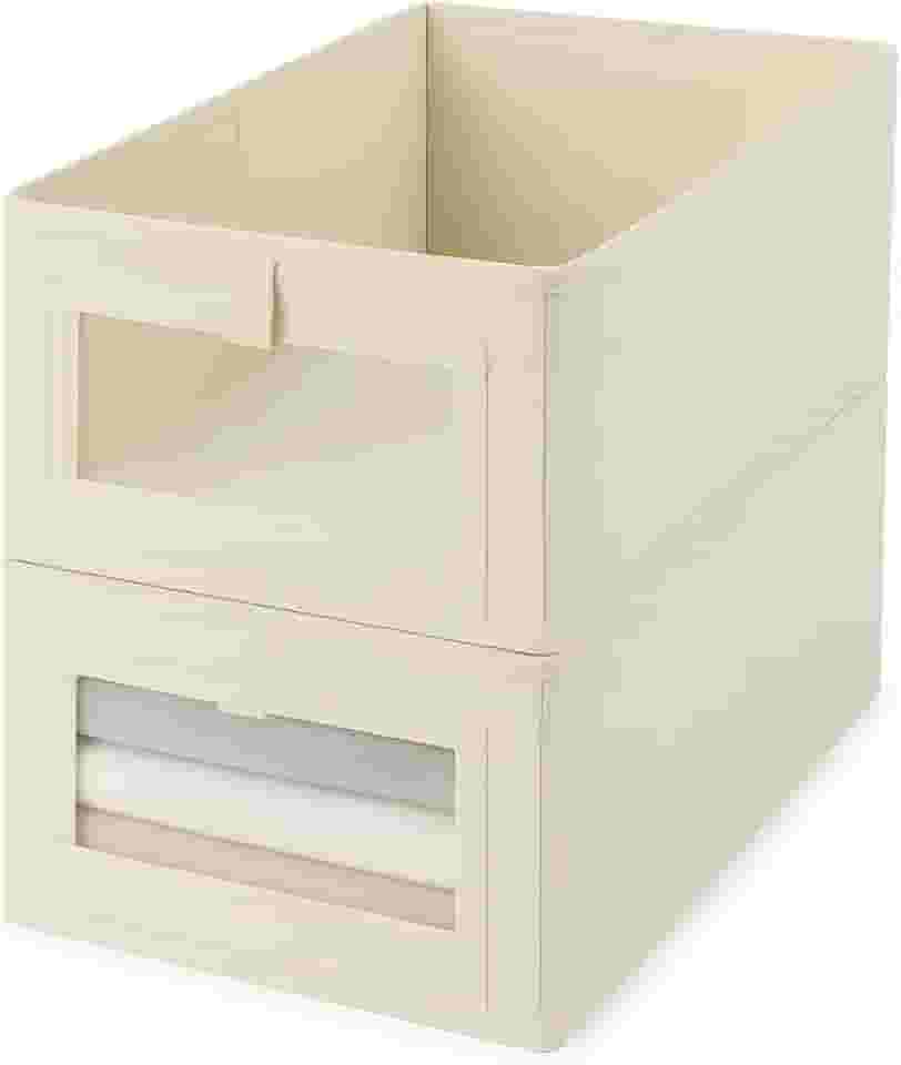 Caixa Organizadora 18L Dobrável com Visor Transparente | Cesto Multiuso para Closet, Armário, Lavanderia e Quarto (3)