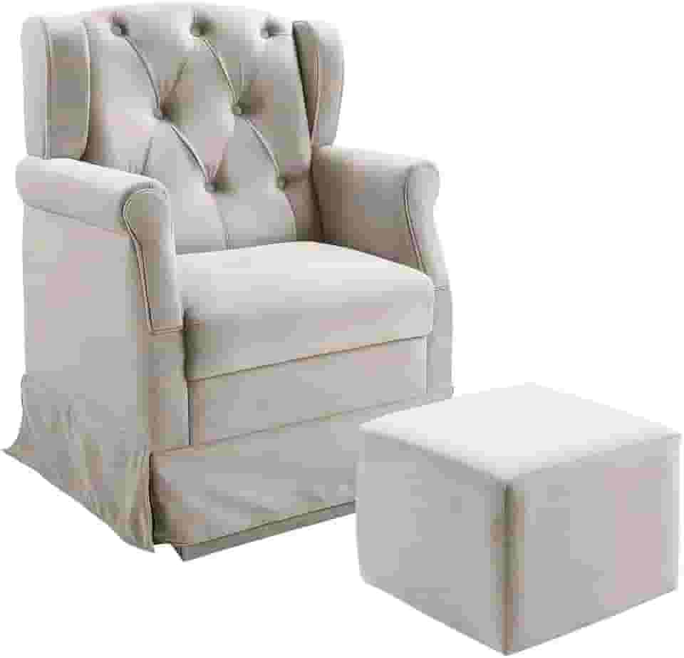 Poltrona Cadeira de Amamentação Balanço Ternura com puff Speciale Home