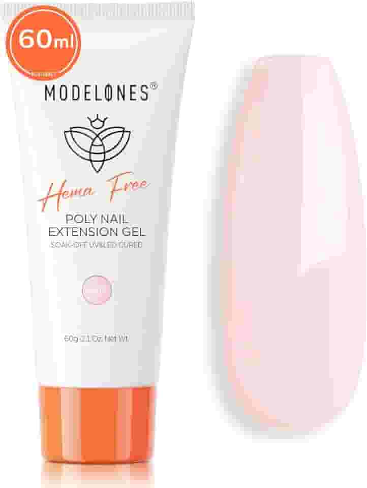 modelones Gel de poli unhas, sem hema, 60 ml, mal-rosa, gel de extensão de poli, aumento de unhas, espessamento, rosa transparente, sobreposições de construtor, moldagem 3D, uso caseiro, salão de