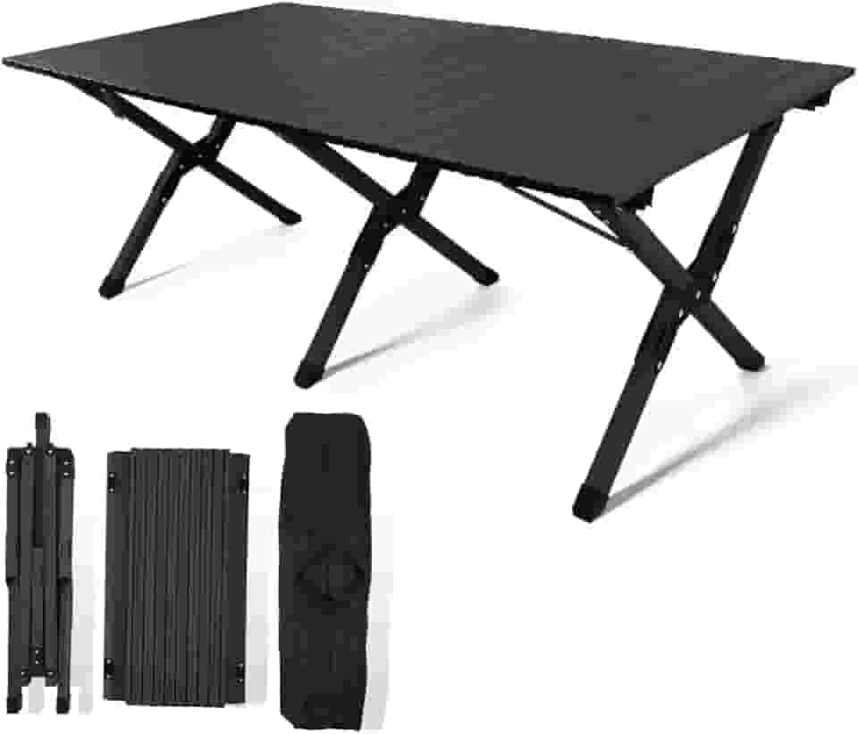 Mesa Dobrável 120cm Resistente Para Camping Garden Life Acampamentos Churrascos Piqueniques Caminhadas Pesca (Preto)