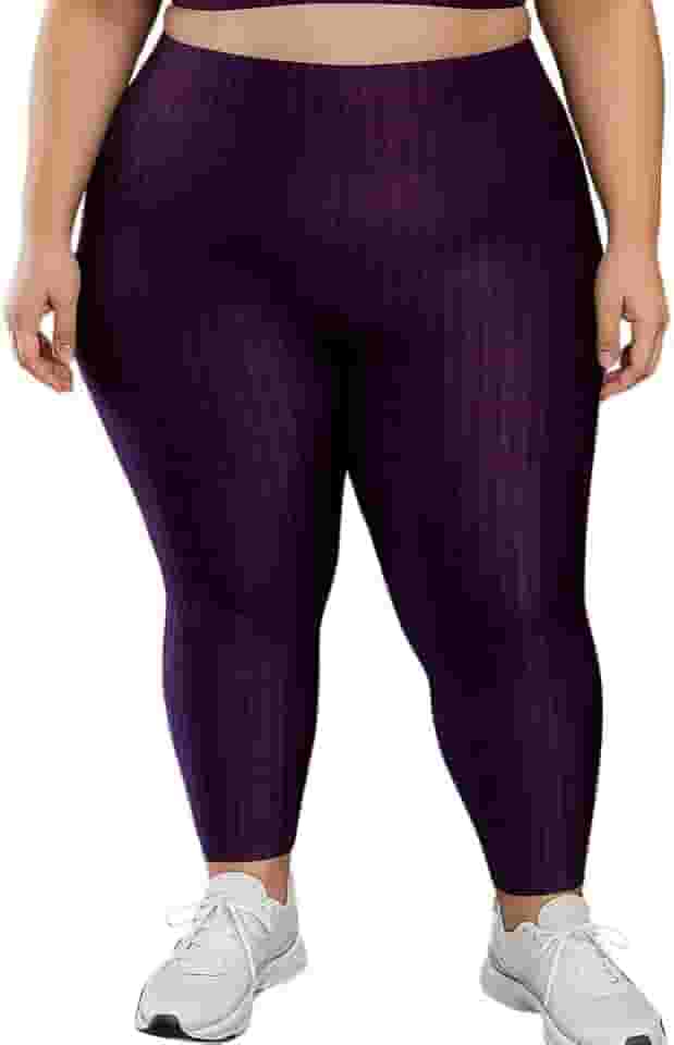 Calça Legging Fitness Plus Size Cirrê 3D Feminina Leg Grande para Academia Cintura Alta Laura 46 48 e 50