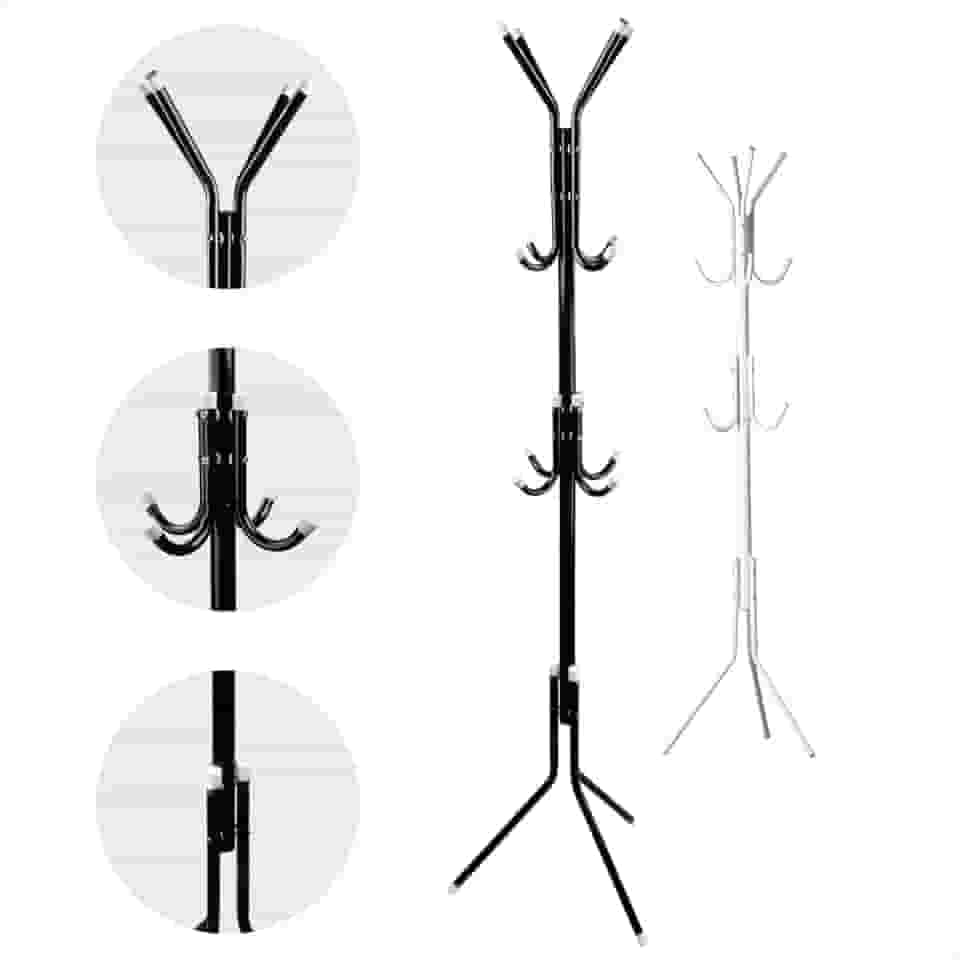 Mancebo Cabideiro de Chão Organizador 12 Ganchos Cabideiro Porta Bolsas Roupas Casacos