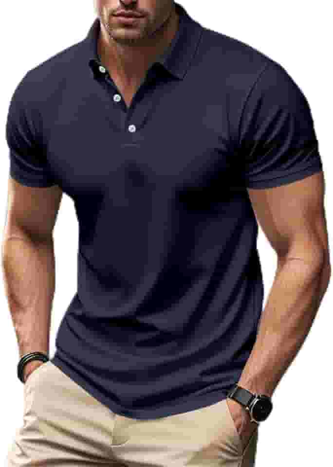 Camisas polo masculinas manga curta lapela botão golfe camisas
