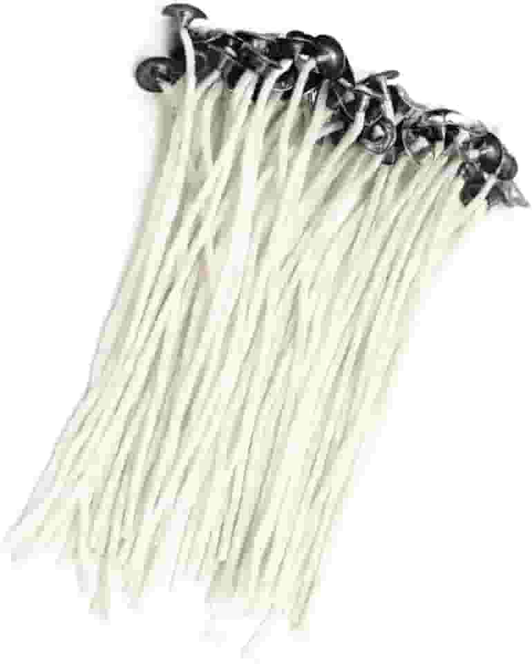 Kit 100 Pavios de Algodão Branco 15cm 2,5mm Grosso para Velas Artesanais