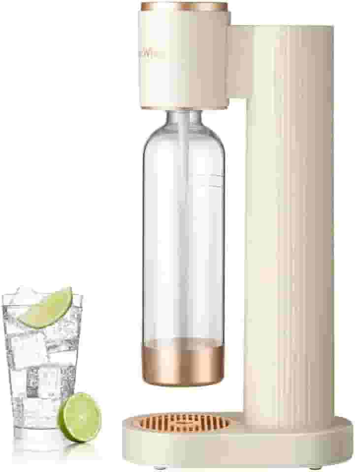 GreatWhip Máquina De Fazer Água Com Gás E Refrigerante Para Uso Doméstico Garrafa Carbonatação 1L Bpa Compatível Qualquer Carbonatante Troca Co2 60L Rosca (Não Incluído) Branco