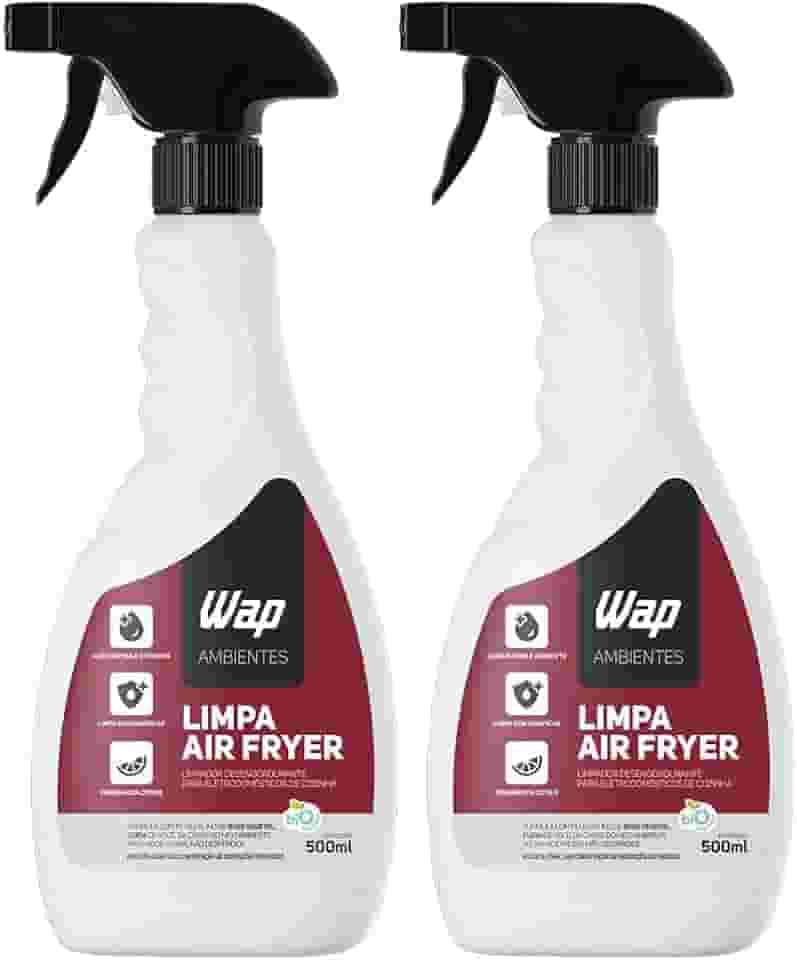 Kit 2 WAP Limpa Air Fryer 500ml – Desengordurante Alcalino Base Vegetal, Biodegradável, Fragrância Cítrica, Pronto para Uso