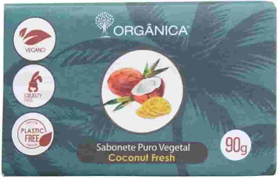 Orgânica Sabonete em Barra Puro Vegetal Vegano 90g Coconut Fresh