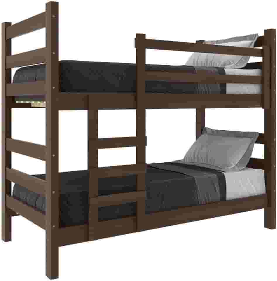 Beliche Madeira Maciça - vira 2 Camas - para Colchão 78/88 x 188cm Dubai Multimóveis Vcr4137 Imbuia