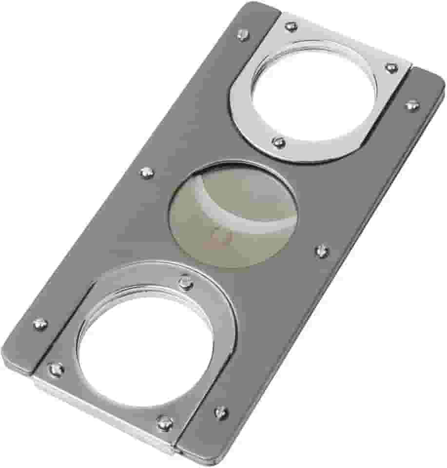 Cortador charutos NERONE Square lâmina dupla metal prata/chumbo