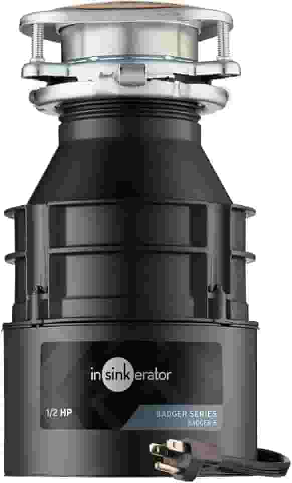 InSinkErator Badger 5 Descarte de Lixo com Cabo de Alimentação, Série Padrão 1/2 Hp Alimentação Contínua Descarte de Resíduos Alimentares, Badger 5 W/C, Sem Tamanho, Preto/Cinza