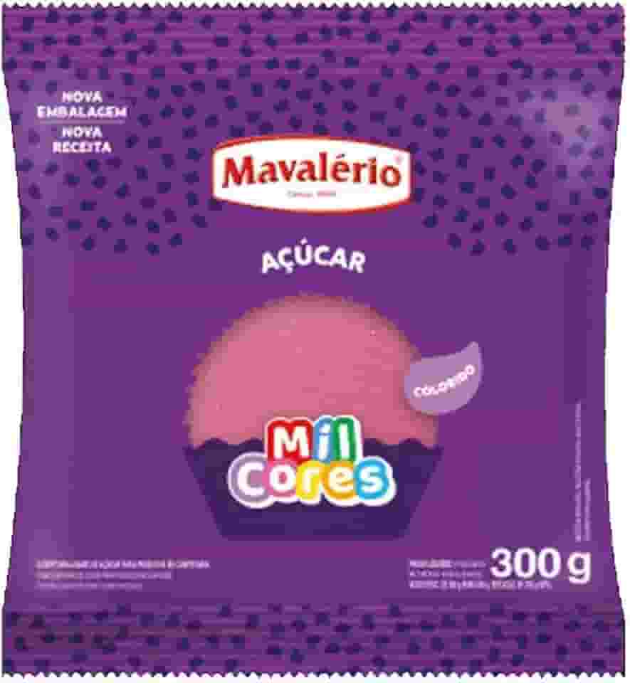 AÇÚCAR CRISTAL COLORIDO ROSA MIL CORES 300G MAVALÉRIO
