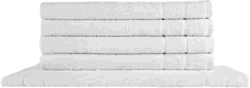 Kit 05 Tapetes para Banheiro Com Antiderrapante Grosso 550g/m² 45x70cm 100% Algodão - Branca