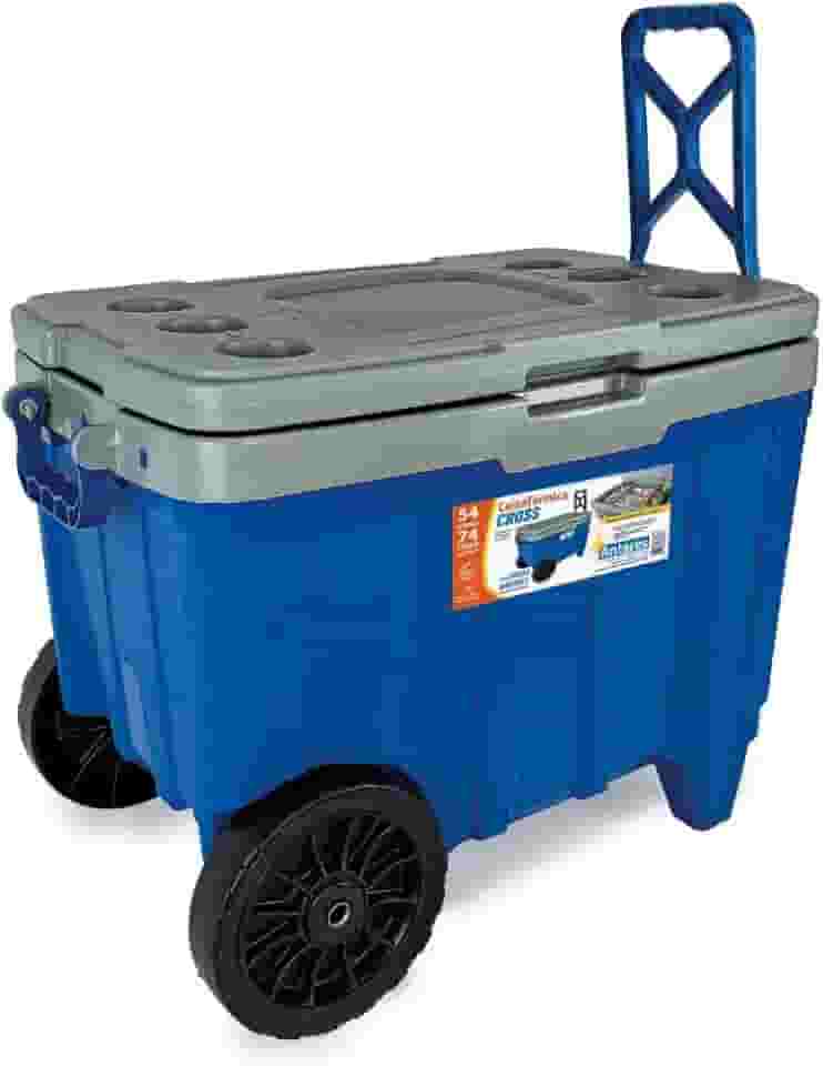Caixa Térmica Cooler 54l Rodas Grandes Praia Camping Antares