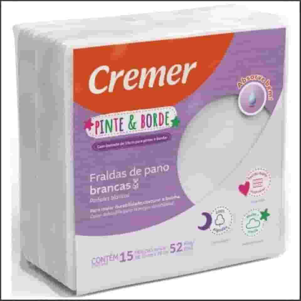 Cremer Fralda Pinte E Borde Lisa Com 15 Peças 0 70Cm X 0 70 Cm Branco