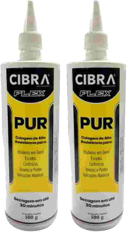 Kit 2 Cola Madeira PUR Alta Resist?ncia Incolor Cibra Flex