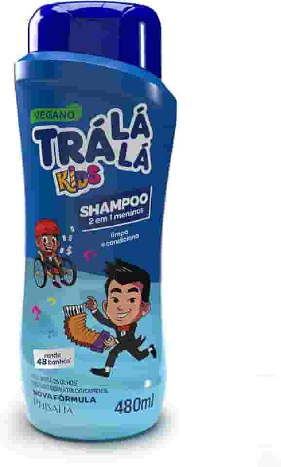 Trá Lá Lá Shampoo 2 Em 1 Personagem Kids Azul Escuro 480 Ml