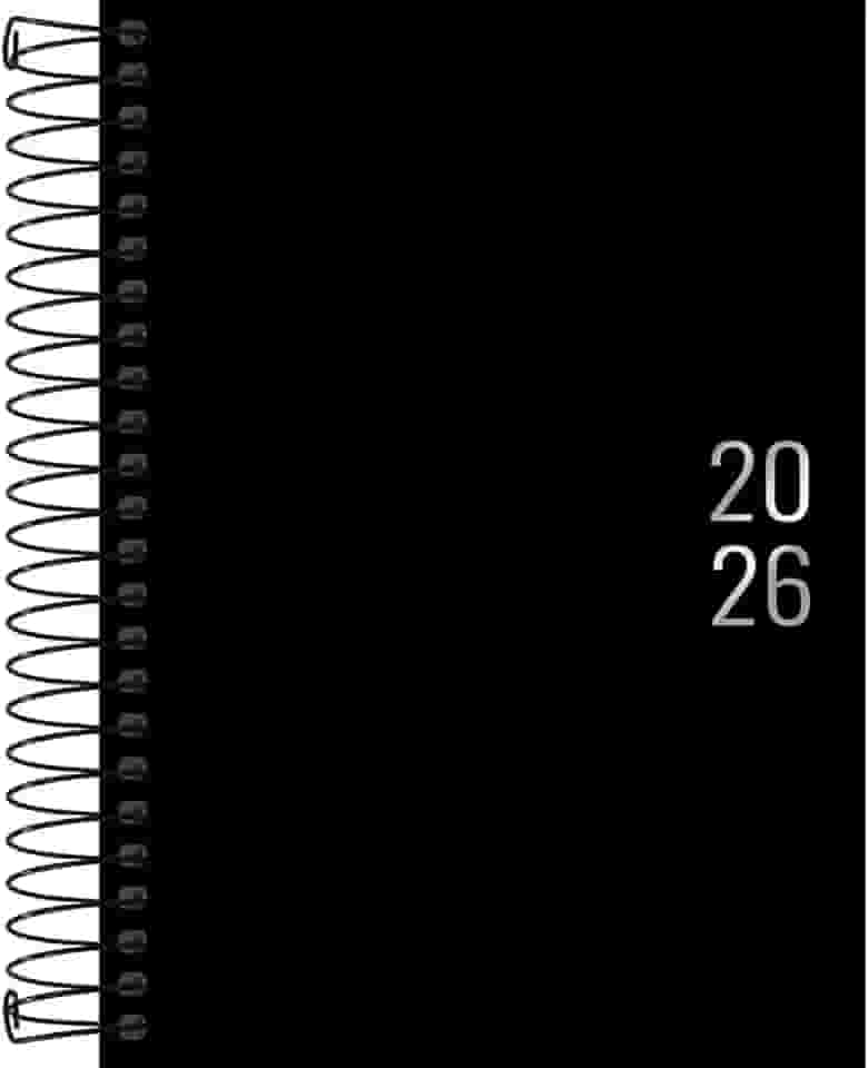 Tilibra - Agenda Executiva Espiral Diária 12,9 x 18,7 cm Napoli 2026 - Preta