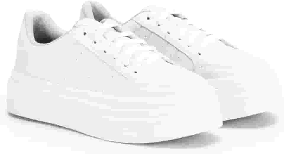 Tenis Feminino Sapatenis Sola Alta Listras Casual Original