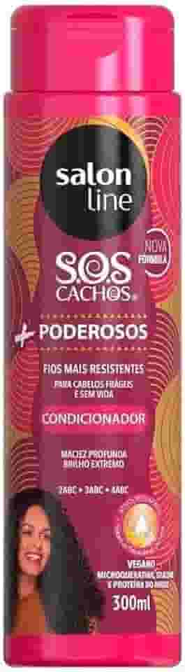 Salon Line, Condicionador, SOS Cachos, + Poderosos, Vegano - Cabelos Ondulados, Cacheados e Crespos, 300 ml