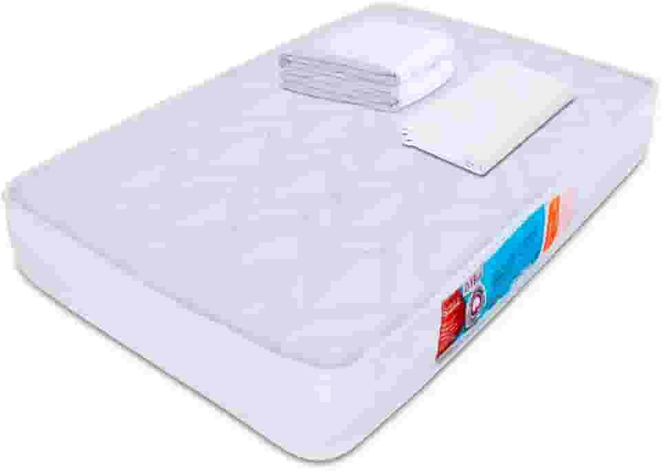 Kit Colchão Chiqueirinho Cercadinho Mini Berço + Lençol Avulso Com Elástico 180 Fios + Protetor Capa Impermeável 100x70x10cm - BF Colchões