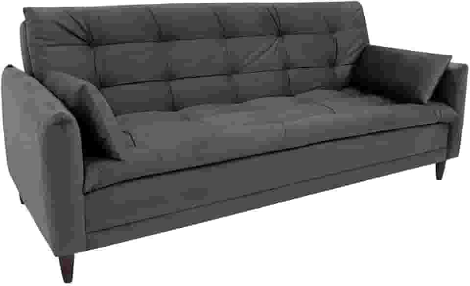 Sofá-Cama Casal 3 Lugares Sofia Suede Grafite