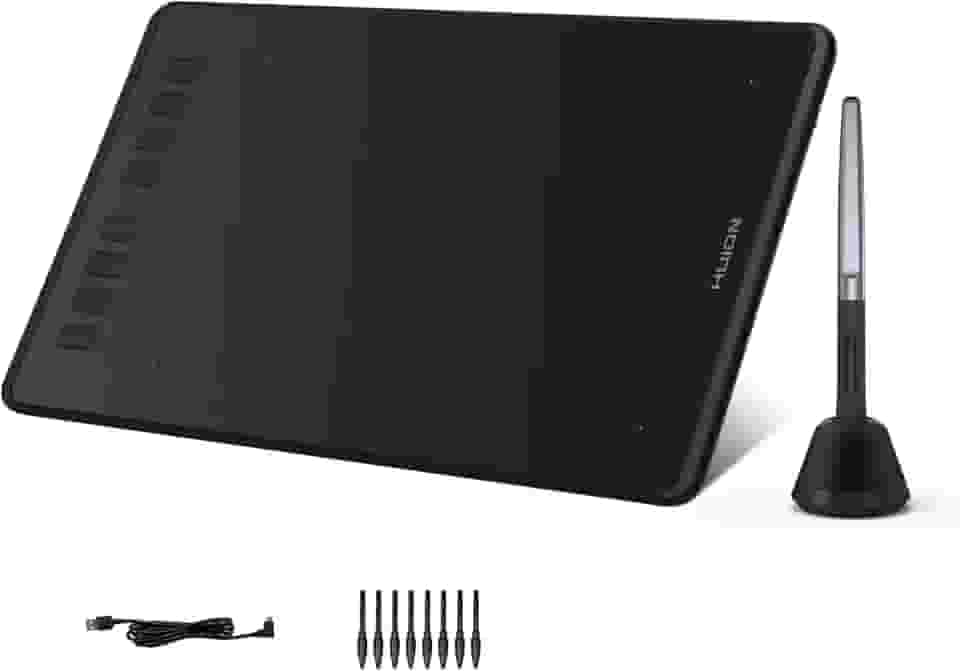 Huion Inspiroy H950P Mesas Digitalizadoras, caneta sem bateria, sensibilidade à pressão 8192 e 8 atalhos definidos pelo usuário, compatível com Mac, Linux (Ubuntu), Windows PC e Android