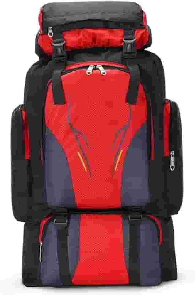 Mochila Viagem Camping 70L Montanhismo Caminhada Pesca Trilha (Vermelho)