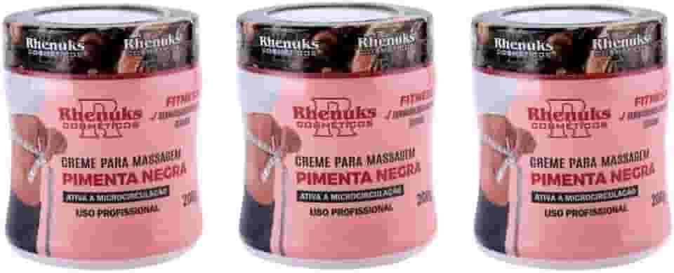 Kit 3 Creme Gel Pimenta Preta Redutor Medidas Celulites Estrias Queimador De Gordura