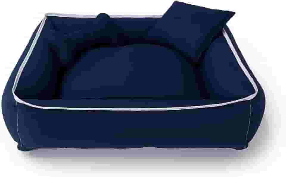 Cama Pet Média para Cachorro, Lavável, 60x60 cm, para Animais até 15kg, Muito Confortavel (Azul)