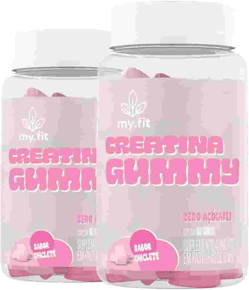 Kit 2x Creatina Gummy, Sabor Chiclete (120 Gomas) 3g de Creatina por Dose - Zero Açúcar, My Fit