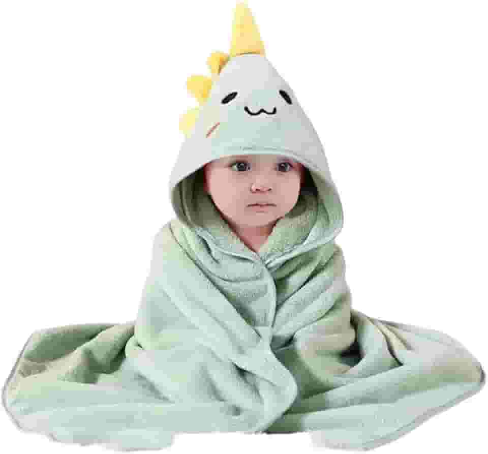 TOPAMIX Toalha de Banho para Bebê com Capuz Macia Absorvente Aconchegante Secagem Rápida Confortável (Verde)