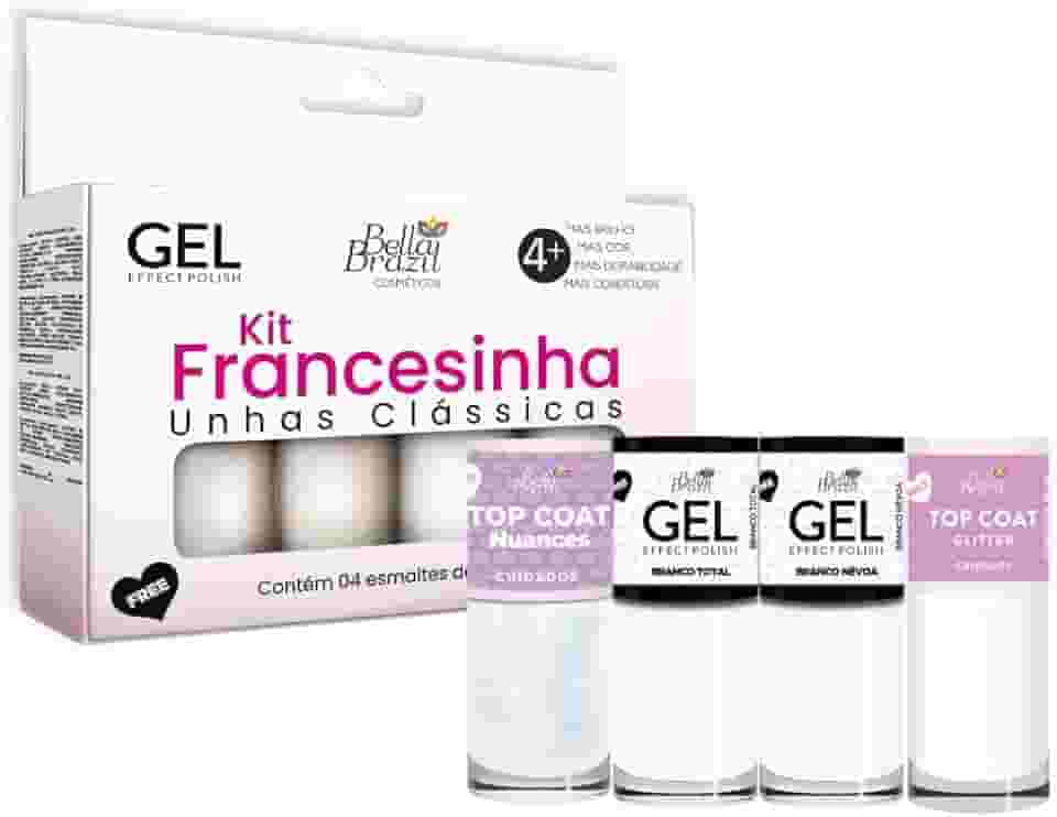 Kit Francesinha Unhas Clássicas 4 Esmaltes Bella Brazil