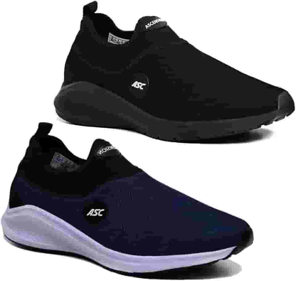 Kit 2 Pares Tênis Ortopédico Unissex Ascension | Estilo Meia, Sem Cadarço – Leve, Confortável, Calce Fácil | Para Caminhada, Academia e Uso Diário